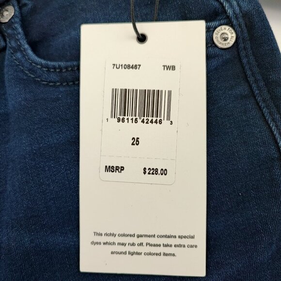 7 Seven For All Mankind Women's High Rise Kimmie Straight Leg Jeans Size 25 - Picture 9 of 16